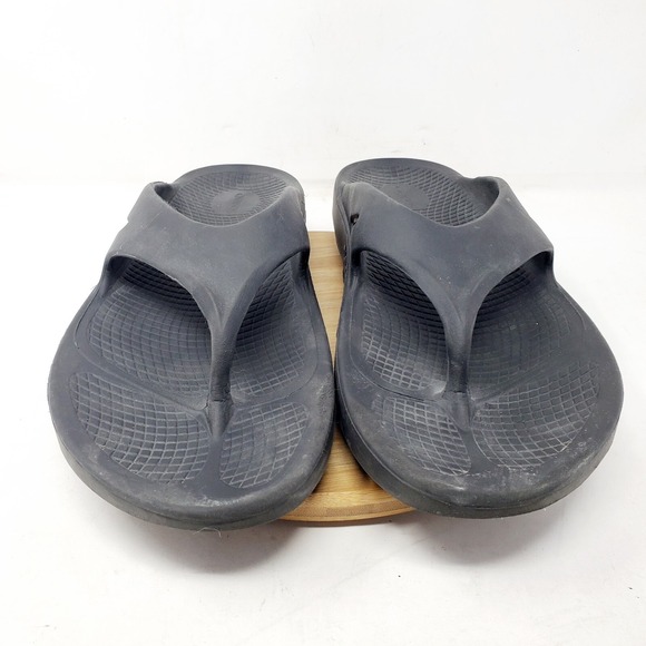 Oofos Ooriginal Sandals Men 13 Black Thong Flip Flop Recovery Sport Slip On Shoe main image 8